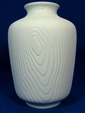 70´s Hutschenreuther Pop Art  " sliced wood "design relief porcelain vase  19 cm