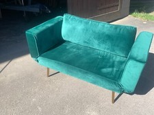 Grünes Samt-Design Zweisitzer Schlafsofa-Chaiselongue