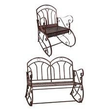 Antik Schaukelbank Gartenbank Sitzbank Bank Parkbank Gartenmöbel Metall Bronze