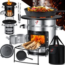 KESSER® Raketenofen Gusseisen Holzofen Tragetasche Dutch Oven Inkl. Grillpfanne