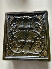 Alte Ofenkachel Grau/grün Ton Deko 