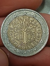 2 Euro-Münze 2001 Frankreich France Liberte Egalite Fraternite Fehlprägung