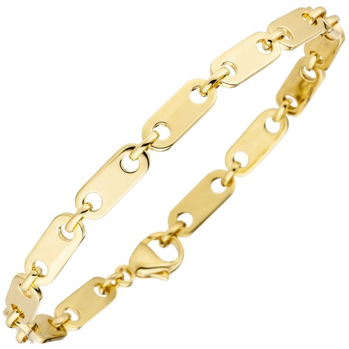 Plattenkette 585 gold - mm,