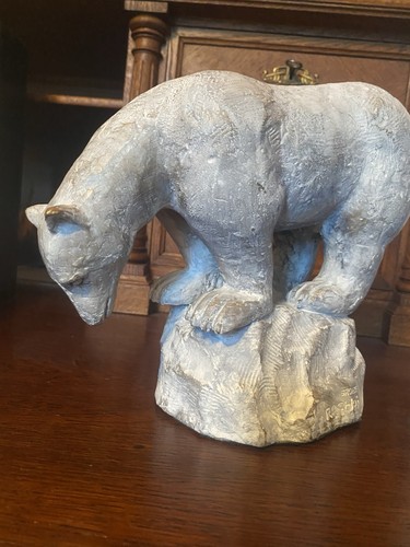 Bronze skulptur eisbär - bronze, weiß