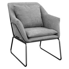 Sessel gepolstert Beistellsessel Couch Einzel Relaxsessel Stoff Grau SVITA JOSIE