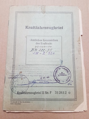 Kfz brief kraftfahrzeugbrief - kfz,