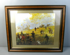 alter Kunstdruck Jagdszene