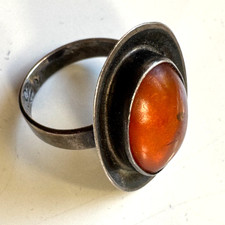 Jugendstil Ring  mit Bernstein