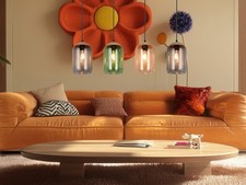 Cluster Glas Bunt hängend übern Esstisch & Kücheninsel Hängelampe Treppenhaus
