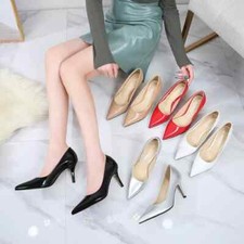 Damen High Heels 7.5cm Etikette Stewardess Spitze Pumps Stiletto Arbeitsschuhe