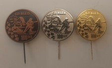 3 Anstecknadeln Feuerwehr Bled Slovenien 1885-1985