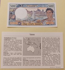 Banknoten - Tahiti  500 Francs