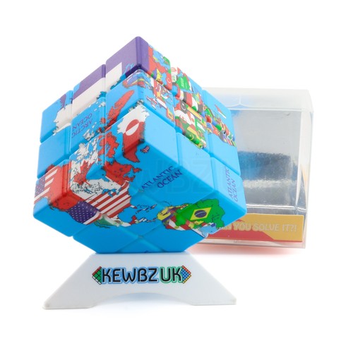 Weltkarte 3x3 würfel - weltkarte, (fahnen)