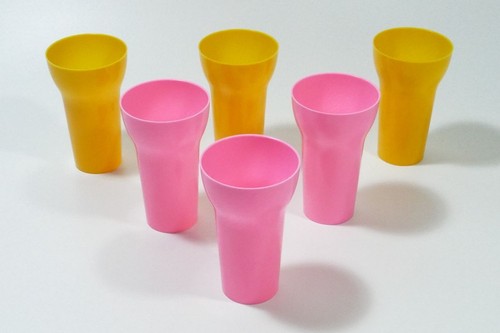 Ddr plaste trinkbecher - 6x, plaste-trinkbecher