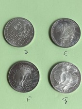 Münzen Olympische Spiele München 1972 Silber 4 Stück 10 DM Gedenkmünzen (I)