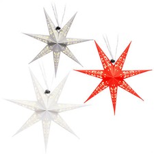 3x Leuchtstern in 3D -