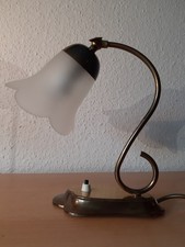 Schreibtisch- / Nachttischlampe mit Glasschirm mattiert Milchglas