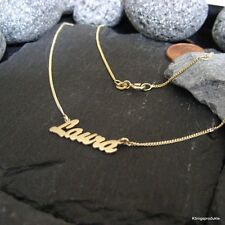 Kinder Namenskette, Kinderkette mit Wunschname in 333er Gelbgold (NK-30/8GG)