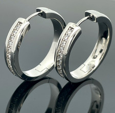 CREOLEN AUS MESSING PALLADINIERT MIT ZIRKONIA  SCHMUCKJAGD