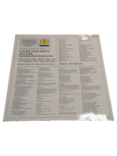 Bach johannes passion vinyl - bach, johannes-passion