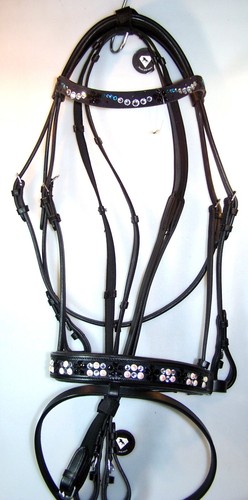Luxus trense leder - luxus, schwarz