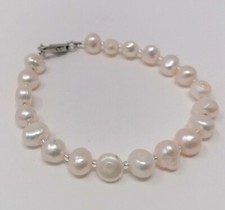 echte Zuchtperle Barock Perle Armband versch. Farben u. Länge Karabiner o. Gummi