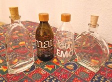 Witzige Menage SALZ  PFEFFER ESSIG ÖL Flaschen-Set Aufbewahrung GLAS