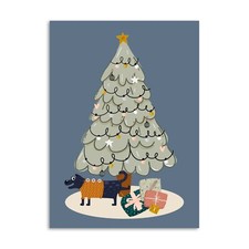Weihnachtskarte HUND WEIHNACHTSBAUM Postkarte Weihnachten lustig