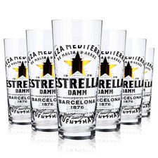 6x Estrella Damm Bier Glas 0,3l Biergläser Bierglas Becher Ritzenhoff