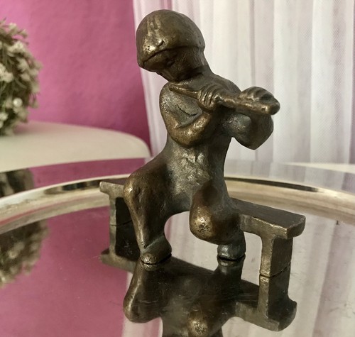 Vintage bronze figur kind - bronze,