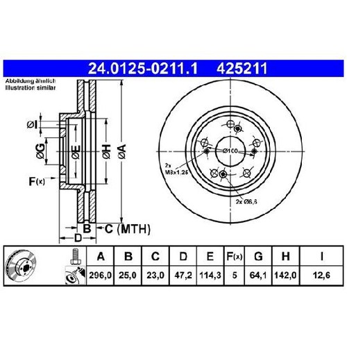 Ate scheibenbremse 26056375 - 2x,
