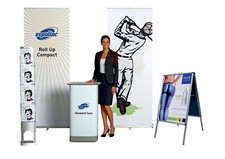 EXPOLINC Promotion+ Messe Set - Koffer+Theke+Rollup+Prospekständer+Kundenstopper