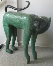 Antiker riesengroßer Holz-Affe Holzfigur Asiatika Affe Figur Skulptur 86cm 1900