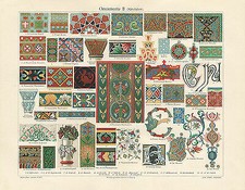 Ornamente II Mittelalter Mosaik Gotisch Römische Wandmalerei Gallisch SUPER 014