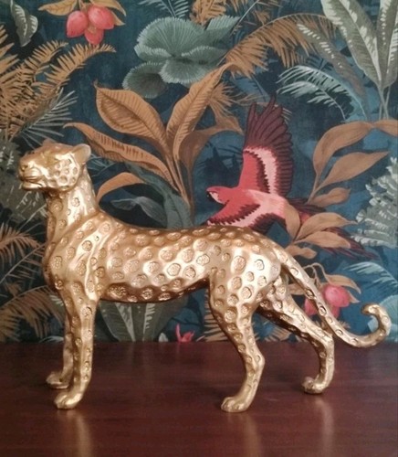 Aluminium skulptur leopard - skulptur,