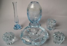 Konvolut  ORREFORS Schale + 2 Vasen + Kerzenhalter Leuchter STELLA POLARIS