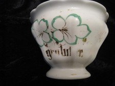 KPM alte Kaffeetasse gebogener Rand Dekor Form außen eckig