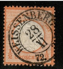 DR MiNr. 14, schön gestempelt "Weissenberg", tiefst geprüft Flemming