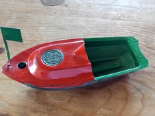 Altes Blechspielzeug KERZENBOOT Rot/Grün AVON 555 BOAT Vintage
