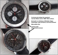 Aviation Chronographen-Gehäuse #121977 für 7750 mit Zifferblatt, Zeiger, Band