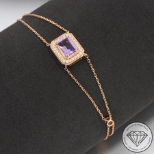 Wert 1590 € Brillant Amethyst Turmalin Armband 750 18 Karat Rose Gold xxyy
