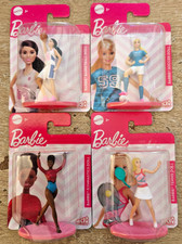Mattel Mini Barbie Doll 4er Set Fußball Tennis Basketball Gymnatics Größe 7 cm