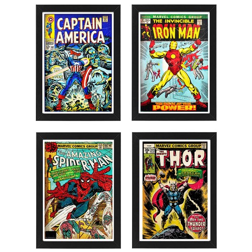 Retro marvel comic poster - retro,