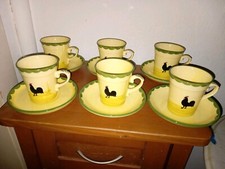 NEU Kaffeetasse + Untertasse- Hahn und Henne - Zeller  Keramik 