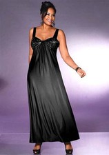 Abendkleid schwarz Perlen