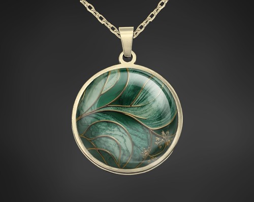 Halskette kette mit rundem - halskette,