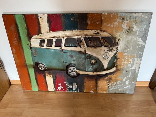 Metallbild relief metall vw - 3d,