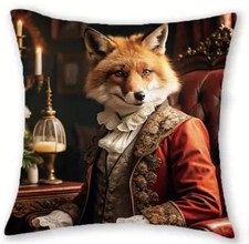 Herbst Luxus Deko Kissen 45 cm Geschenk Fuchs Büro Männer Opa Chef Schreibtisch