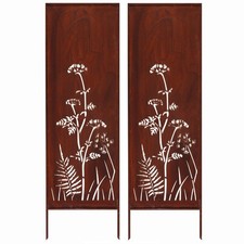 2x Sichtschutz Metall 160x50 Edelrost Rostoptik für Garten Sichtschutzwand ROST