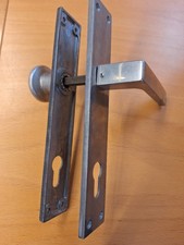 Türklinken Set Aluminium Langschildgarnitur Haustür Knauf-Klinke